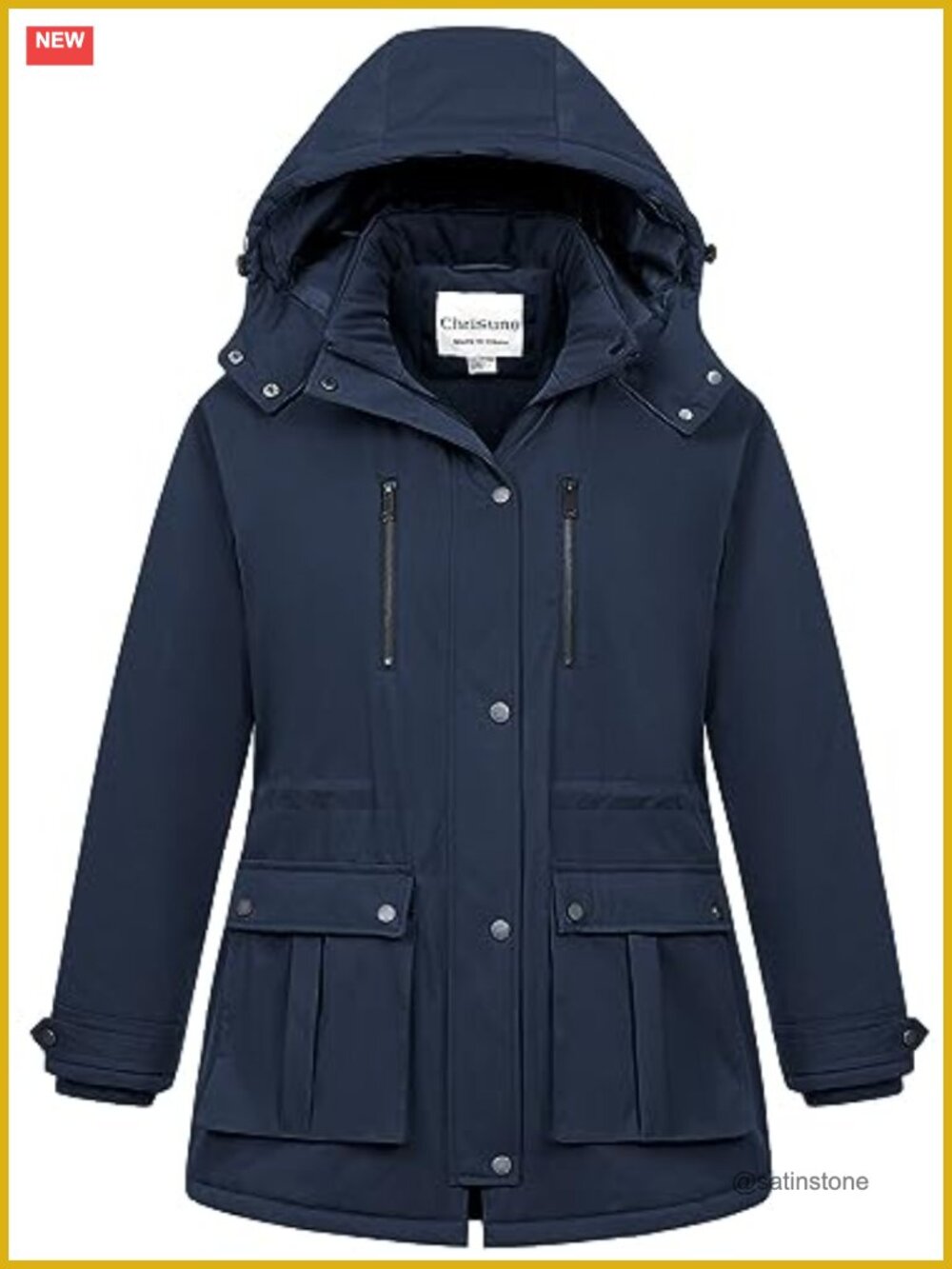 Plus Size Winter Coat Insulated Military Parka Jacket Waterproof Fleece Lined